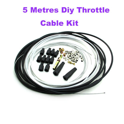 Throttle Cable Kit with Nipples & Ferrules for ATV Quad Motorcycle (5 Metres)