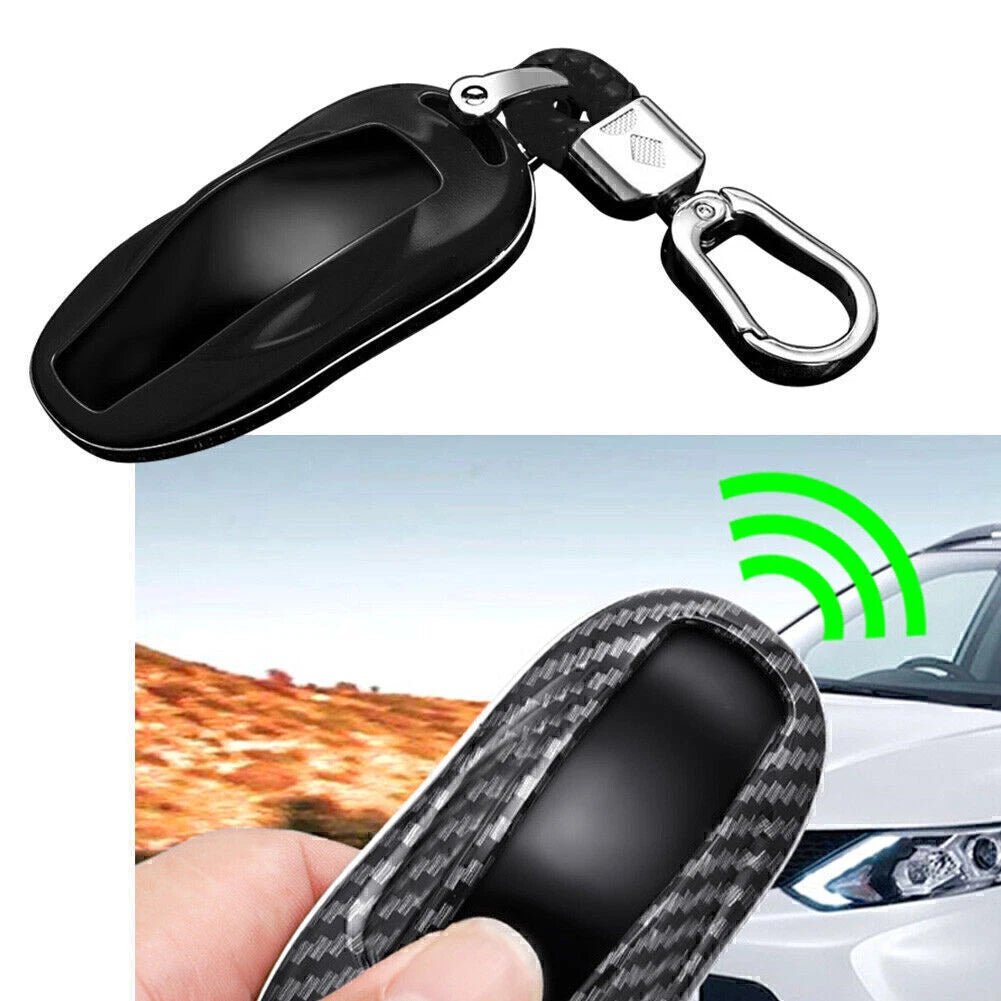 Black ABS Key Fob Case Cover for Tesla Model 3, Model S (2017–2023)