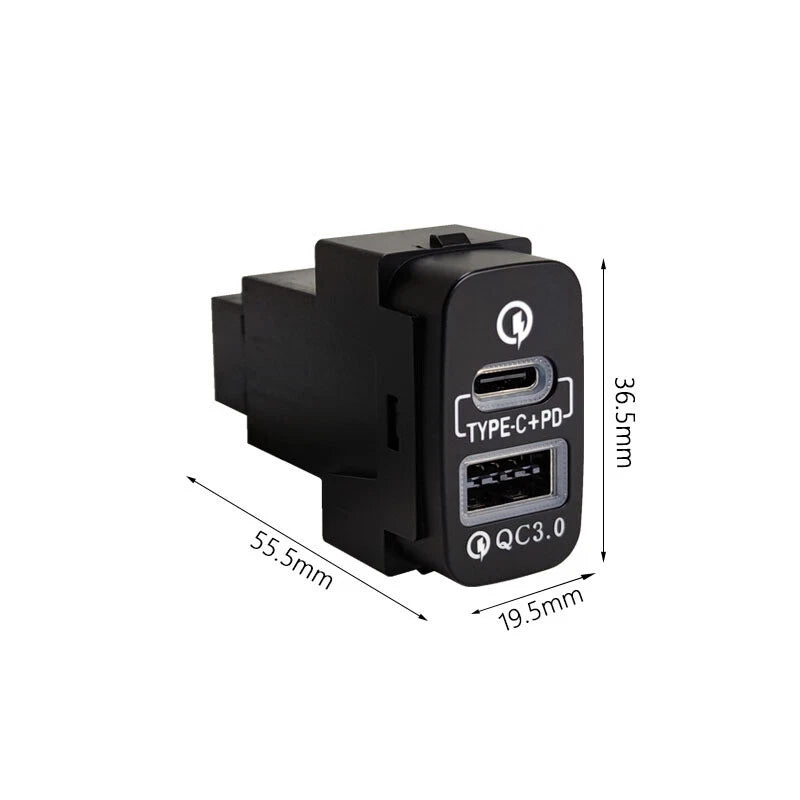 1X USB-A USB-C PD QC3.0 Charger Kit for Mitsubishi Grandis (2004–2011)