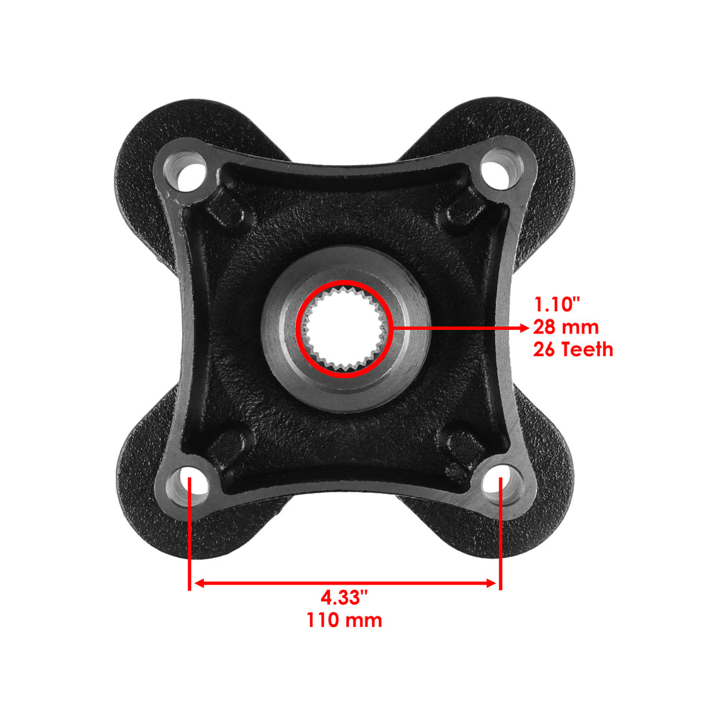 Front Rear Wheel Hub with Bearings for Polaris Ranger (2011–2016)