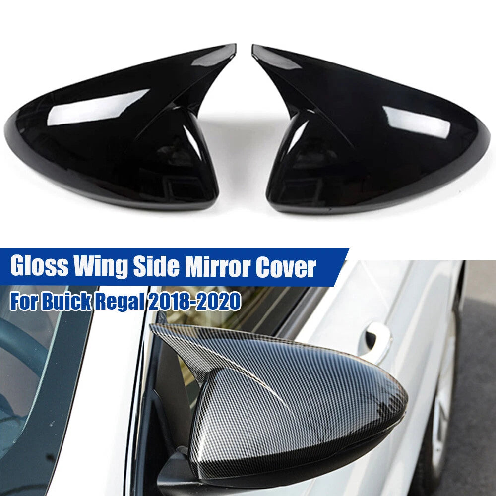 Gloss Black Horn Style Side Mirror Cap Cover for Buick Regal (2018–2020)