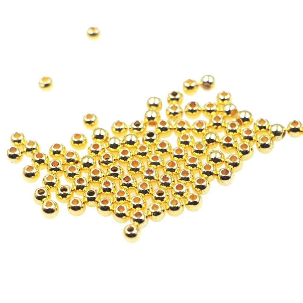 2X Hook Attachment Gold and Silver Beads with Countersunk Holes