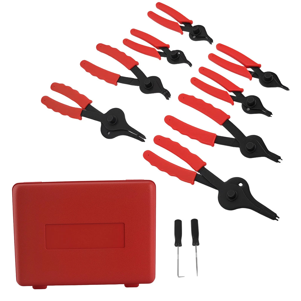 10pc Universal Snap Ring Pliers Set for Auto Lawn Mower (1-2.3mm)