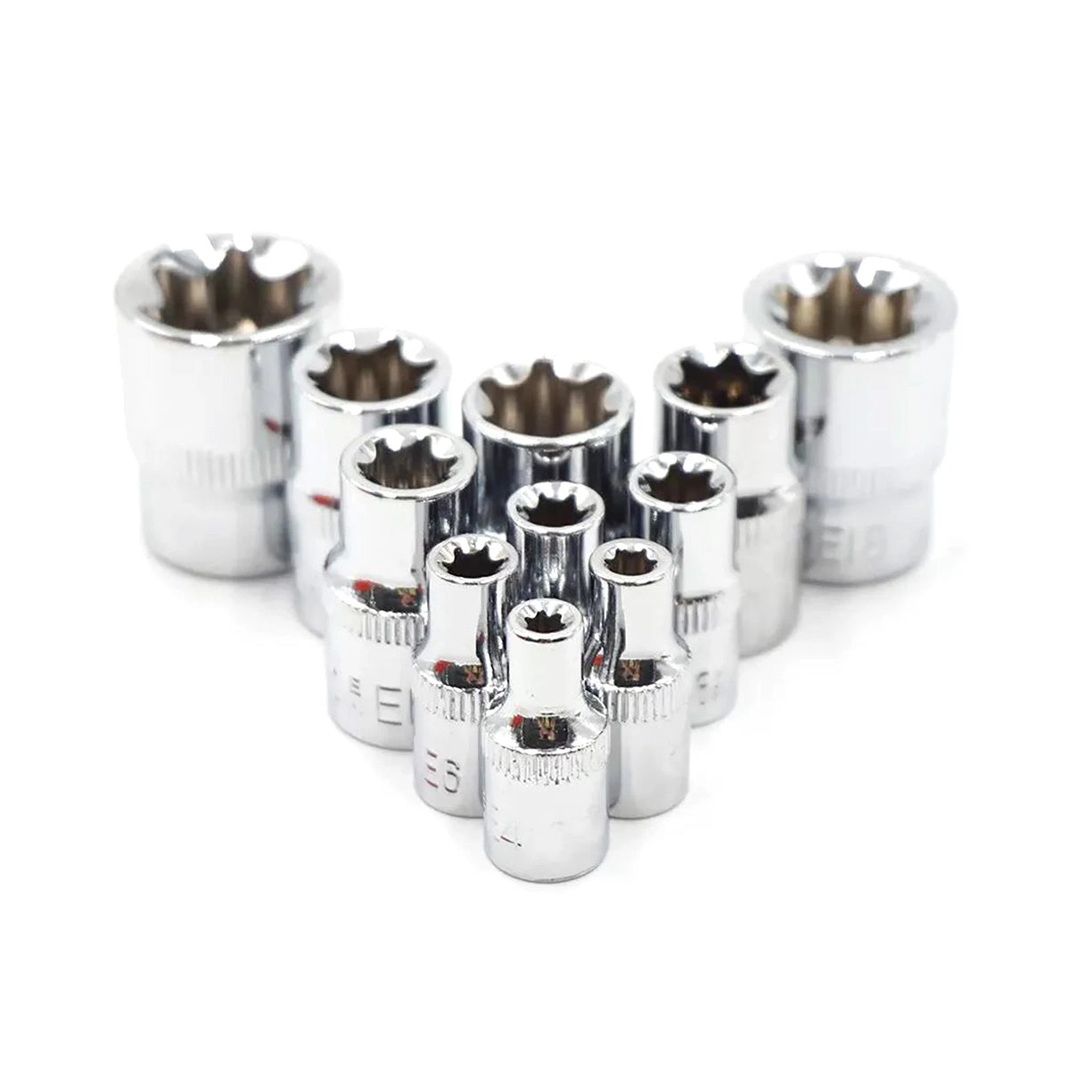 11Pcs Drive Sockets Set E4-E20 for Auto Repair 1/4" 3/8" Wrench Tool