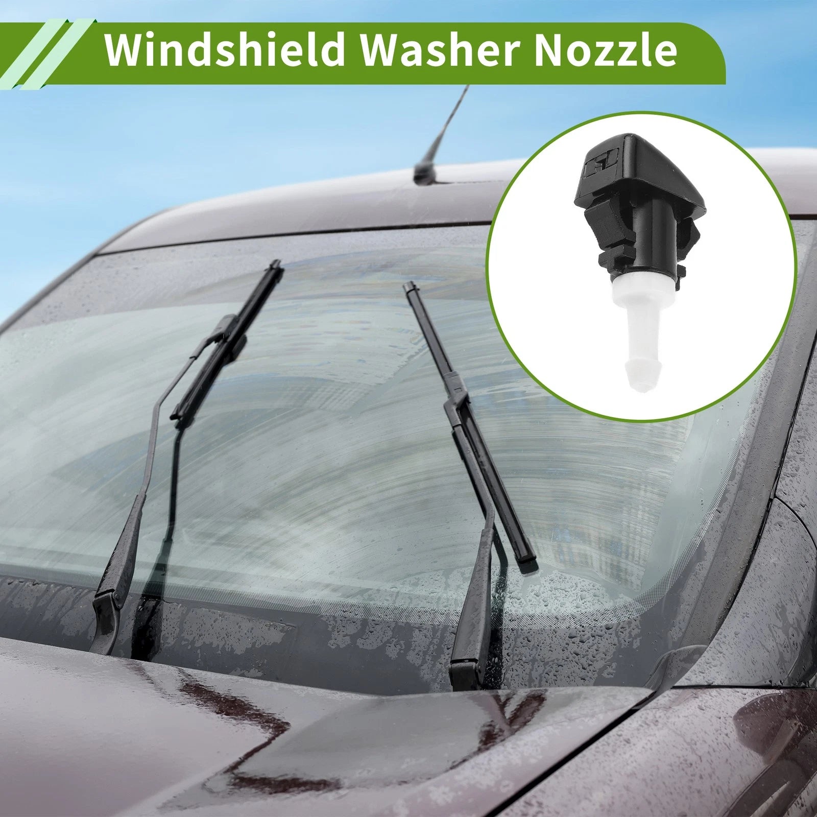 Windshield Washer Nozzle with Hose Connector for Dodge Ram (2002–2018)