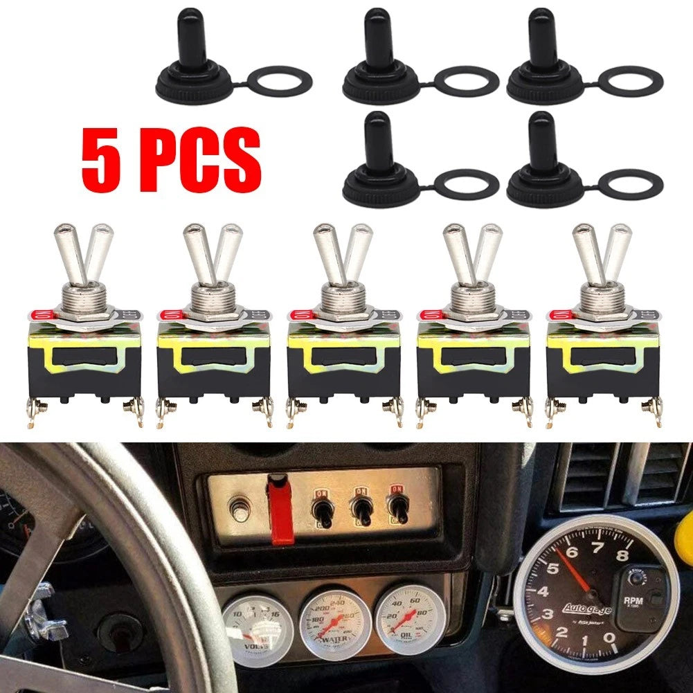 5pcs Toggle Switch On/Off for Car Dash Light Marine Boat (12V)
