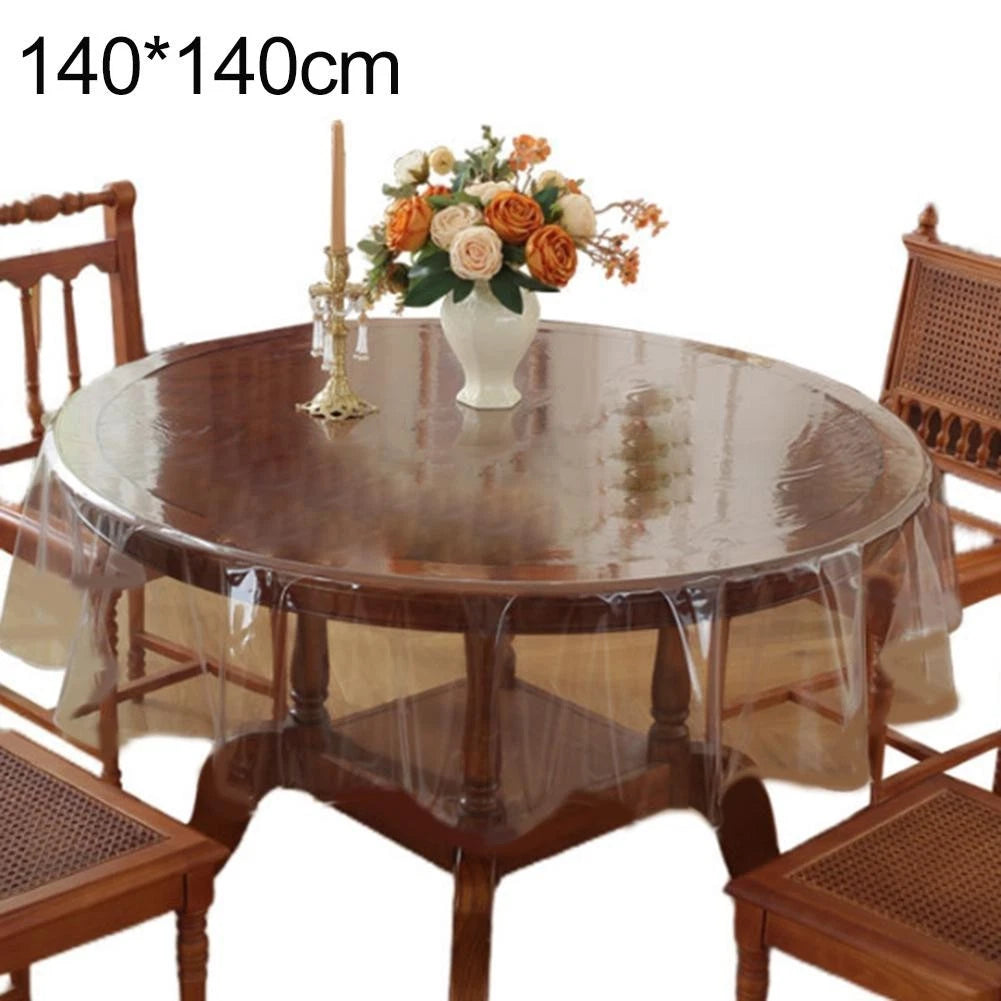 Reusable Transparent PVC Tablecloth for Dining (Waterproof, Oil Stain Resistant)