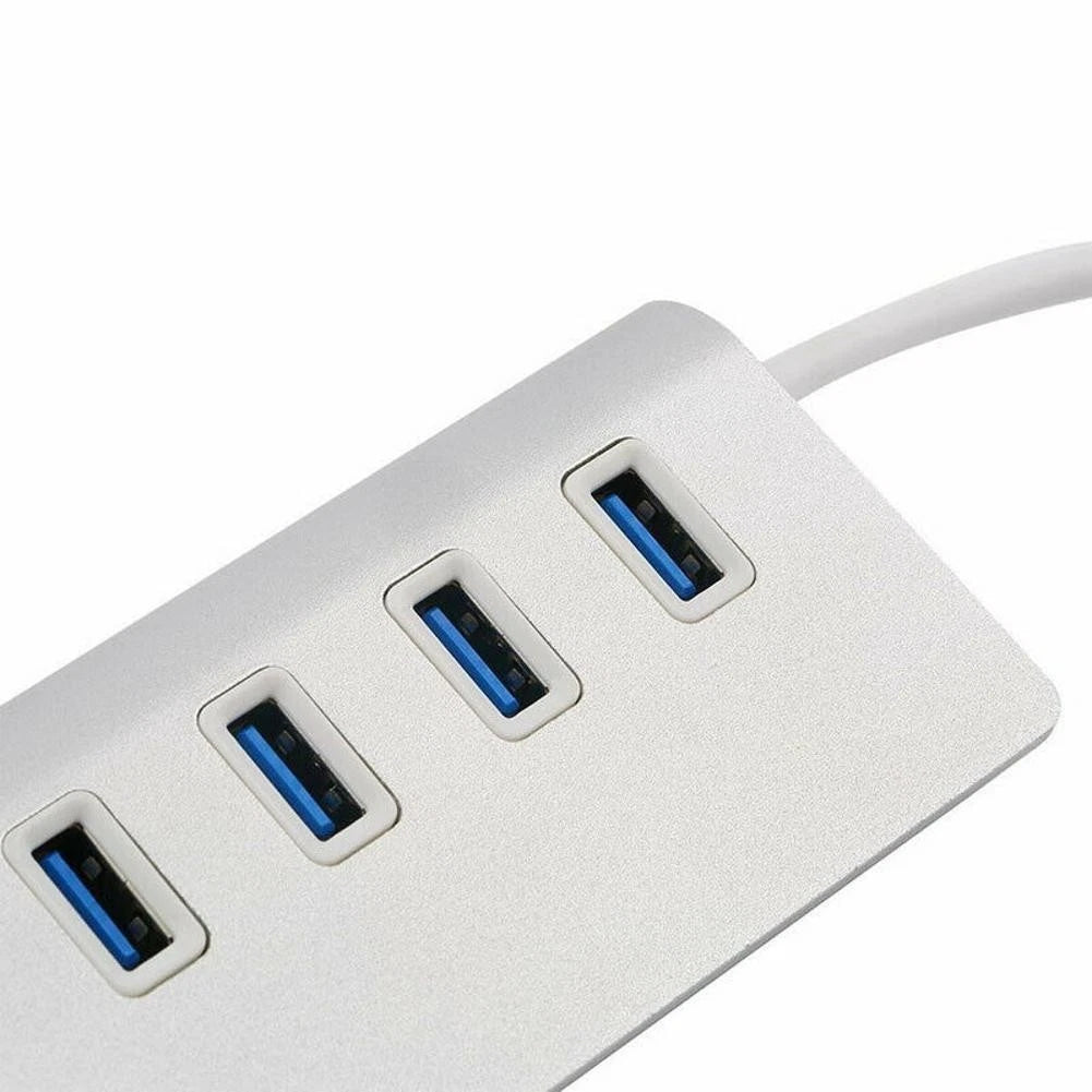 4-Port USB 3.0 Aluminum Hub Adapter for PC/Laptop