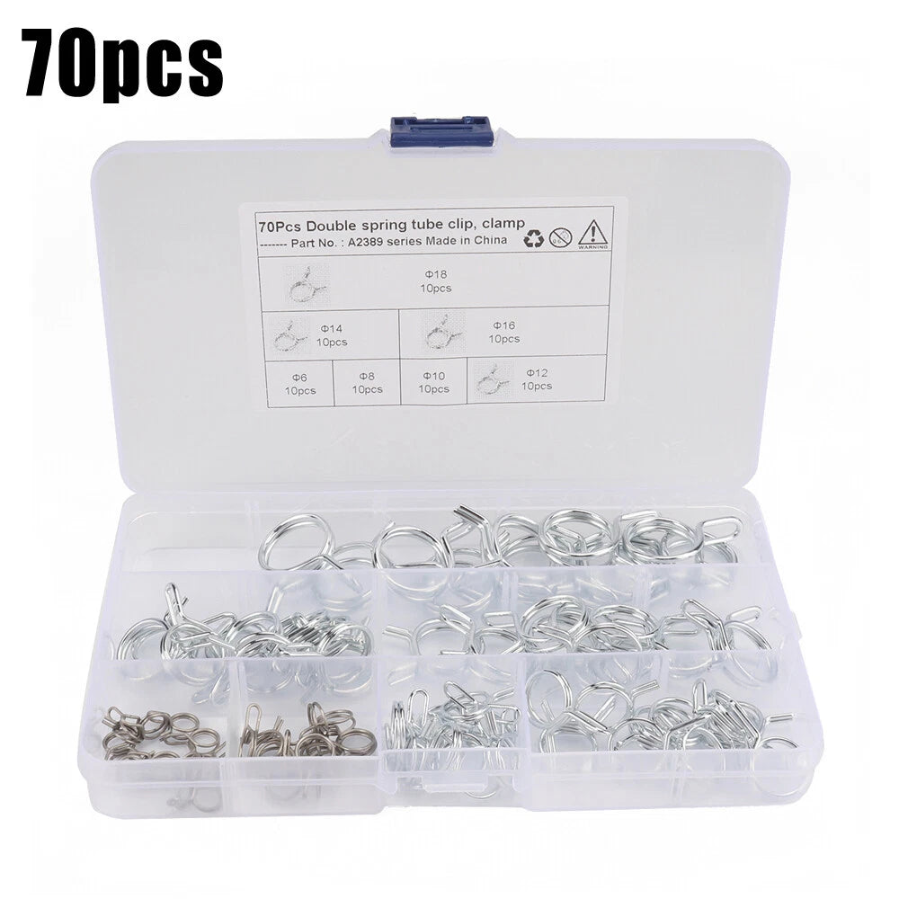 70pcs Fuel Line Hose Clamps for Various Makes and Models
