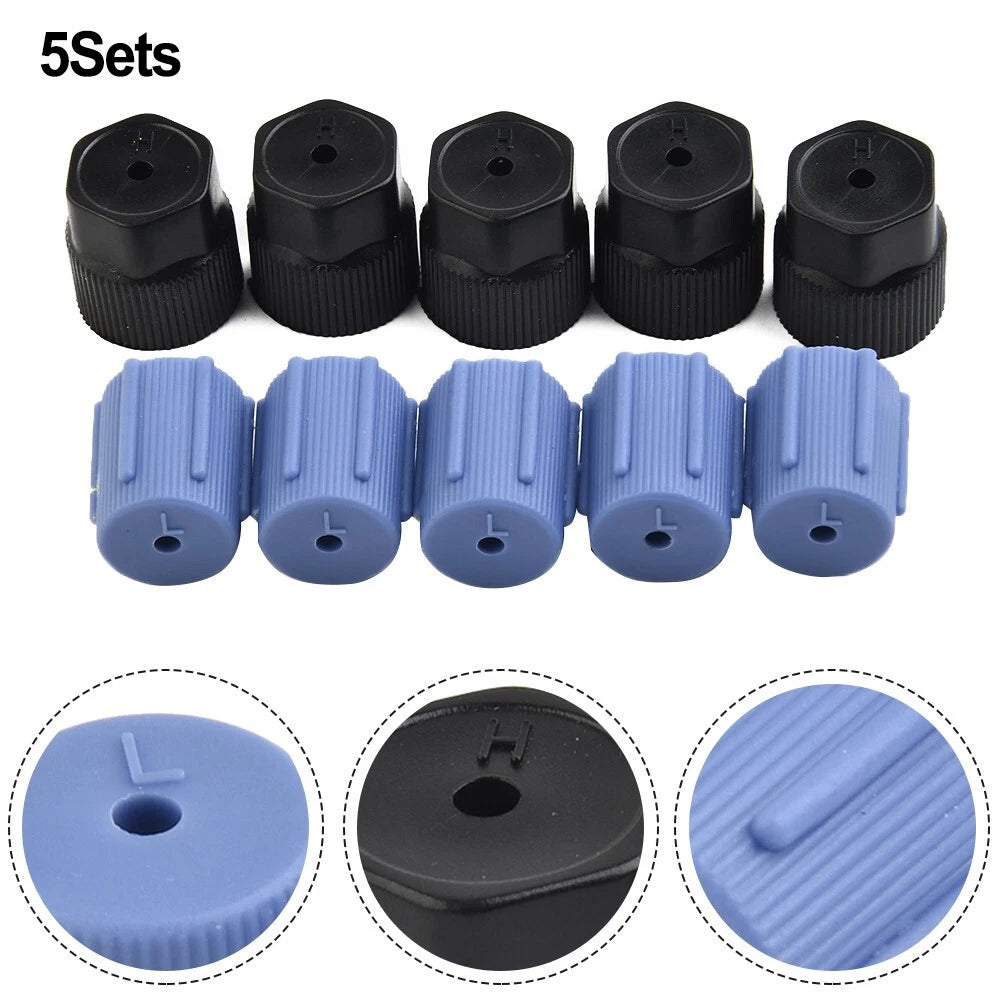 Set of 4 AC System Charging & Pressure Control Cap Covers for Car