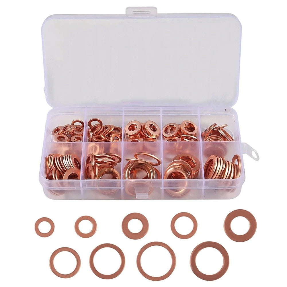 Copper Washer Assortment Set of 50/100/120 Pieces for Various Uses