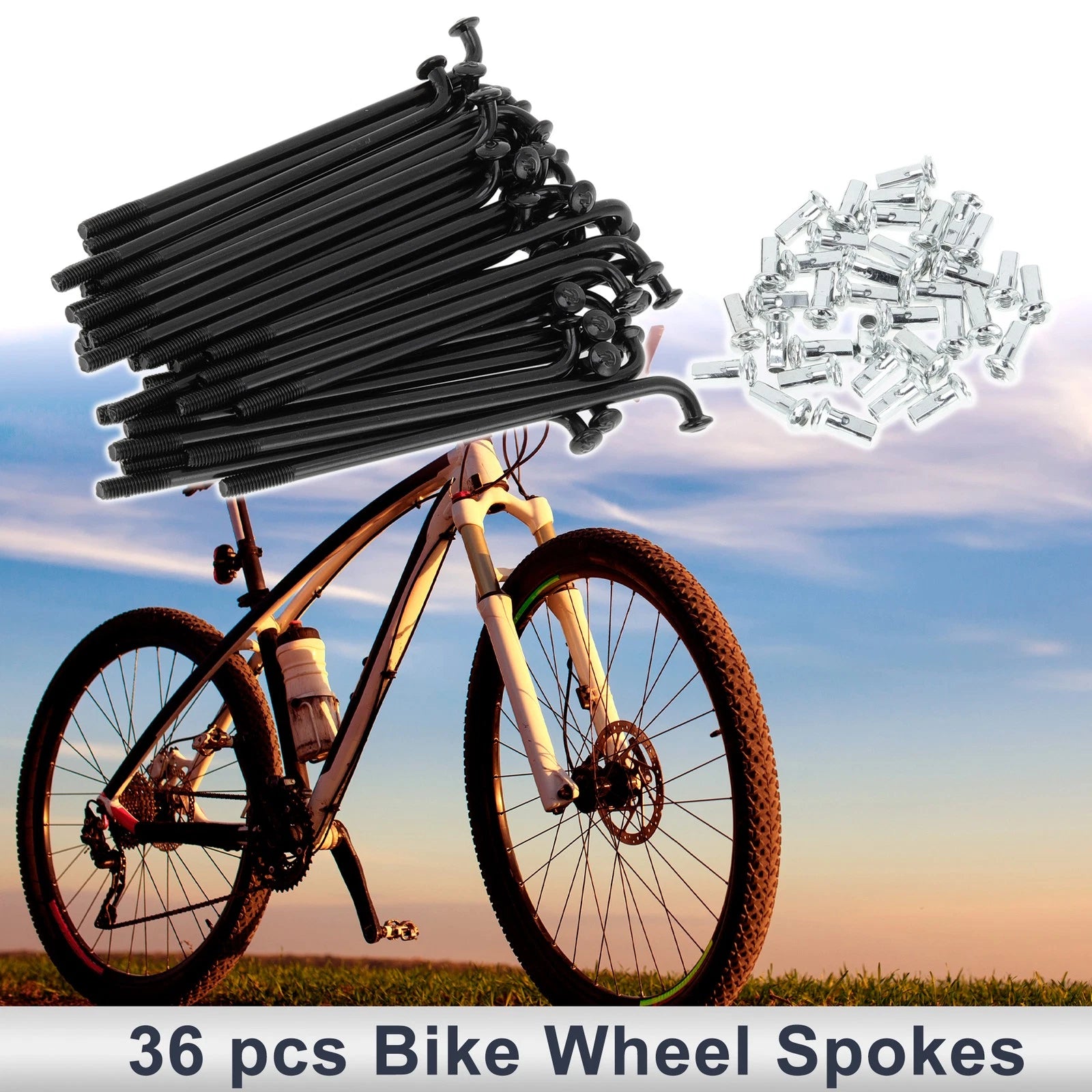 Bicycle Spokes Nipple Set Carbon Steel 69mm for Universal (All Models)