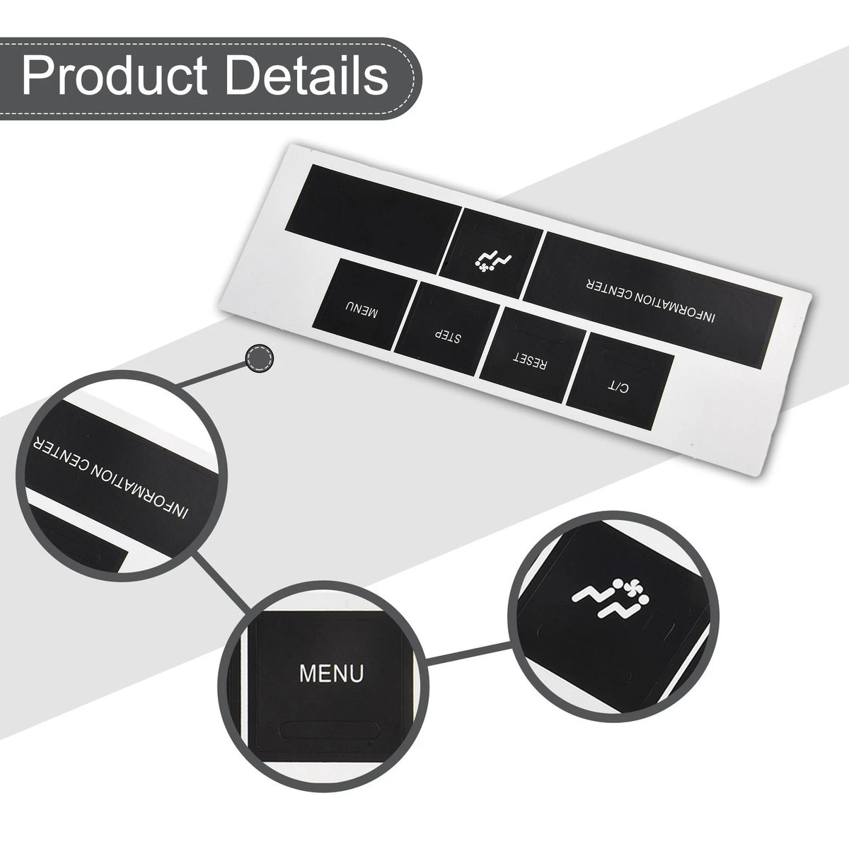 Control Panel Repair Sticker Set for Chrysler Jeep (2PCS) Black Vinyl