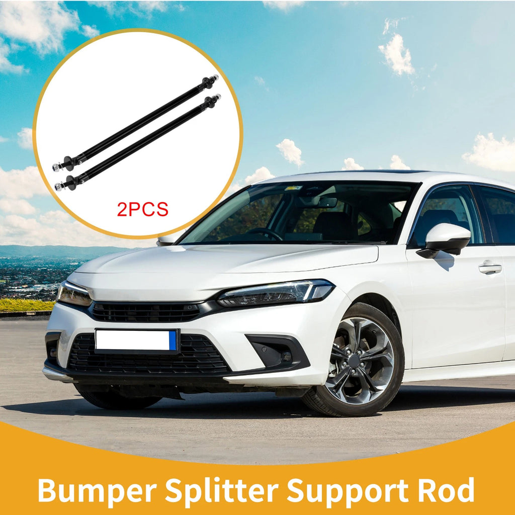 2X Adjustable Front Bumper Lip Splitter Strut Support Bars for Universal (2000–2023)