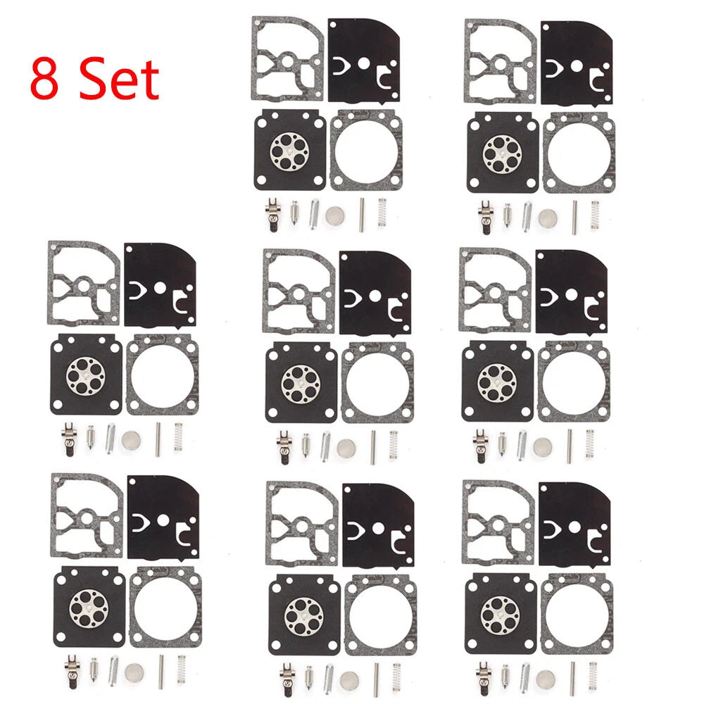 Set of 8 Carburetor Gasket Kit for Zama RB-129 C1M-W26A C1M-W26B C1M-W26C