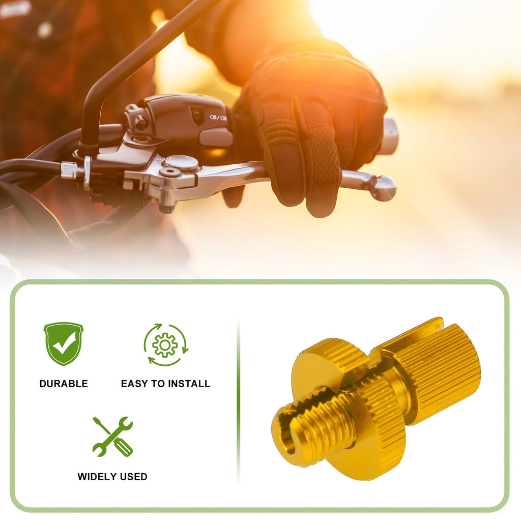 Clutch Brake Cable Adjuster Screw Kit for Motorcycle M10 Aluminum (Gold)