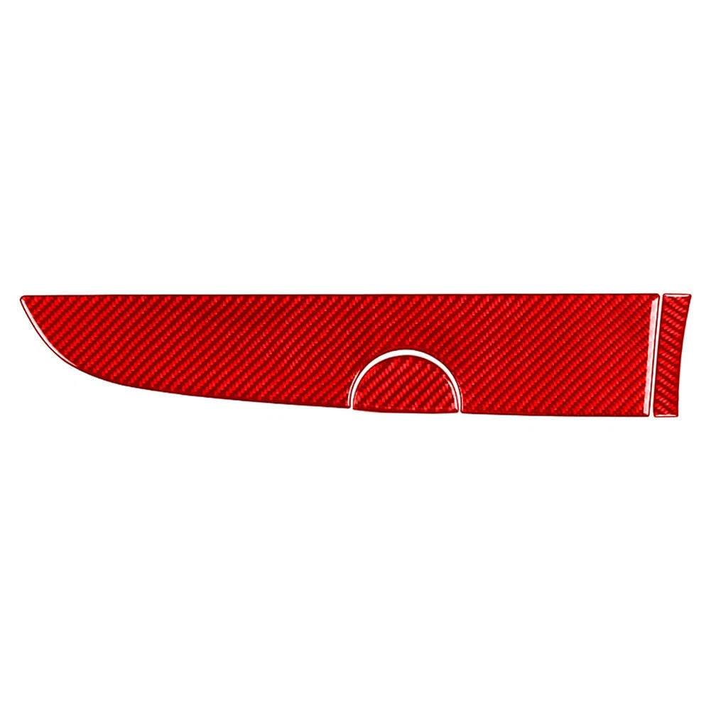 3pcs Dashboard Panel Cover for Fiat 500 (2012–2015) Carbon Fiber RHD Red
