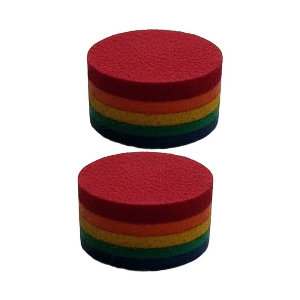2X 14mm Leather Pool Cue Tips 6 Layer Medium Hardness for Billiard Repair