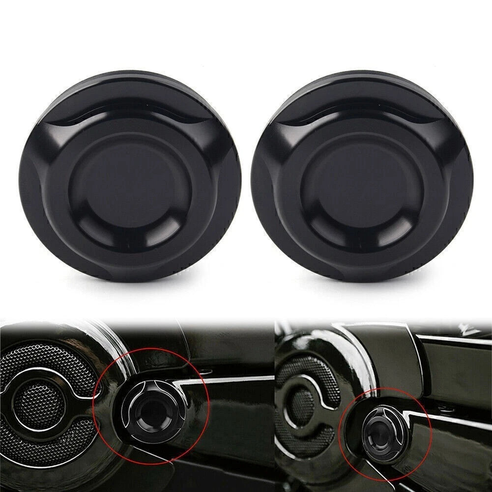 Black Cut Swingarm Pivot Bolt Cover for Harley V-Rod VRSCF/D/R (2006–2017)
