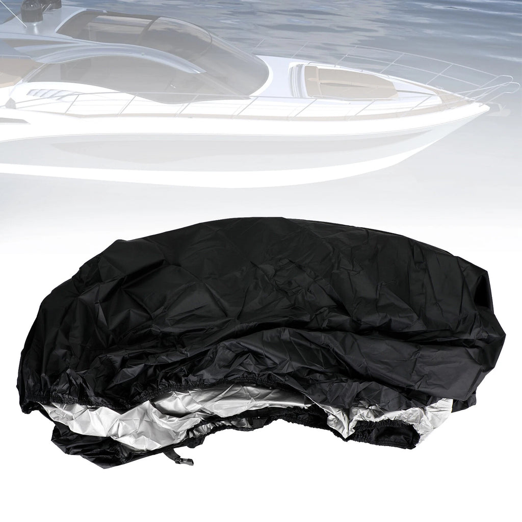 Universal Waterproof Boat Cover 14-16Ft Black for Fishing Boat (T9)