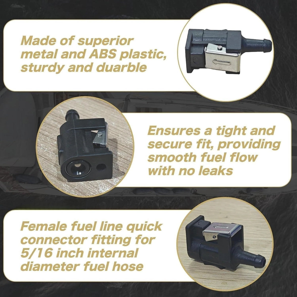 For Yamaha Boat Tank Engine Fuel Line Engine Fitting 5/16" Replace 6E5-24305