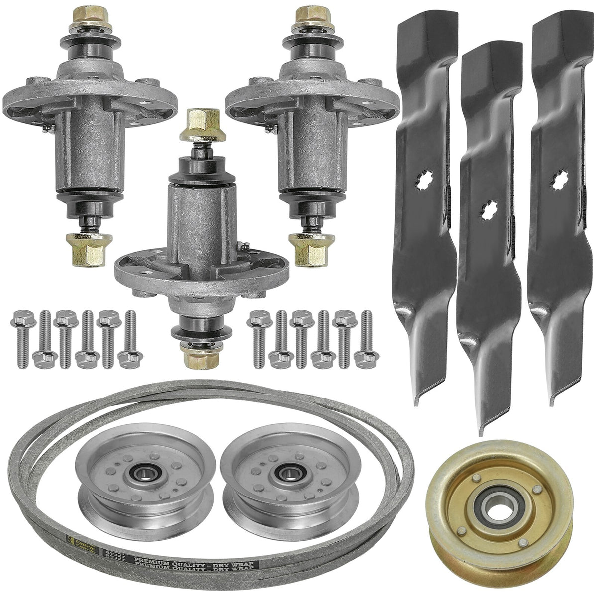 Deck Spindle Blade Belt Pulley Kit for John Deere LA130 LA140 X140 (48") (2003–2010)