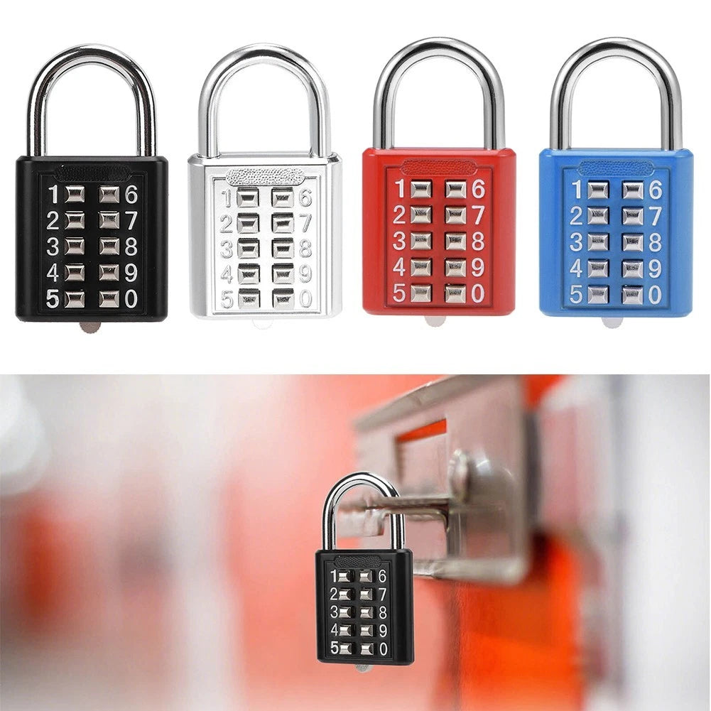 Lightweight Zinc Alloy Padlock with 10 Digit Password for Universal Use