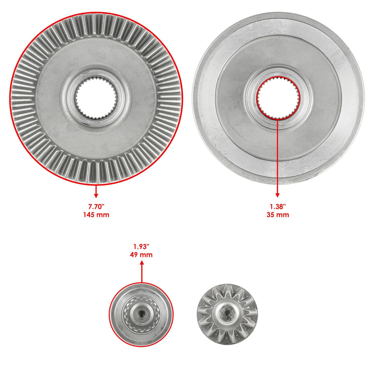 Rear Differential Rebuild Kit w Gears Replacement for Honda TRX250X TRX250EX (2008–2020)