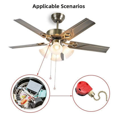 4-Speed Pull Chain Switch for Ceiling Fans, Pendant Lights, Wall Lamps