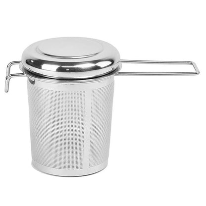 304 Stainless Steel Tea Filter with Lid for Efficient Brewing