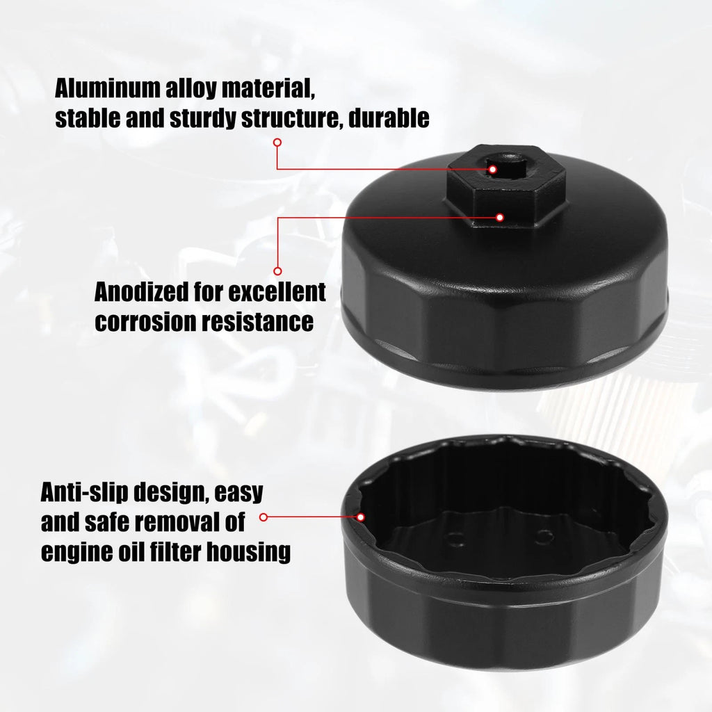 14 Flute Oil Filter Wrench Socket Remover Tool for Mercedes Benz (74mm) (—)