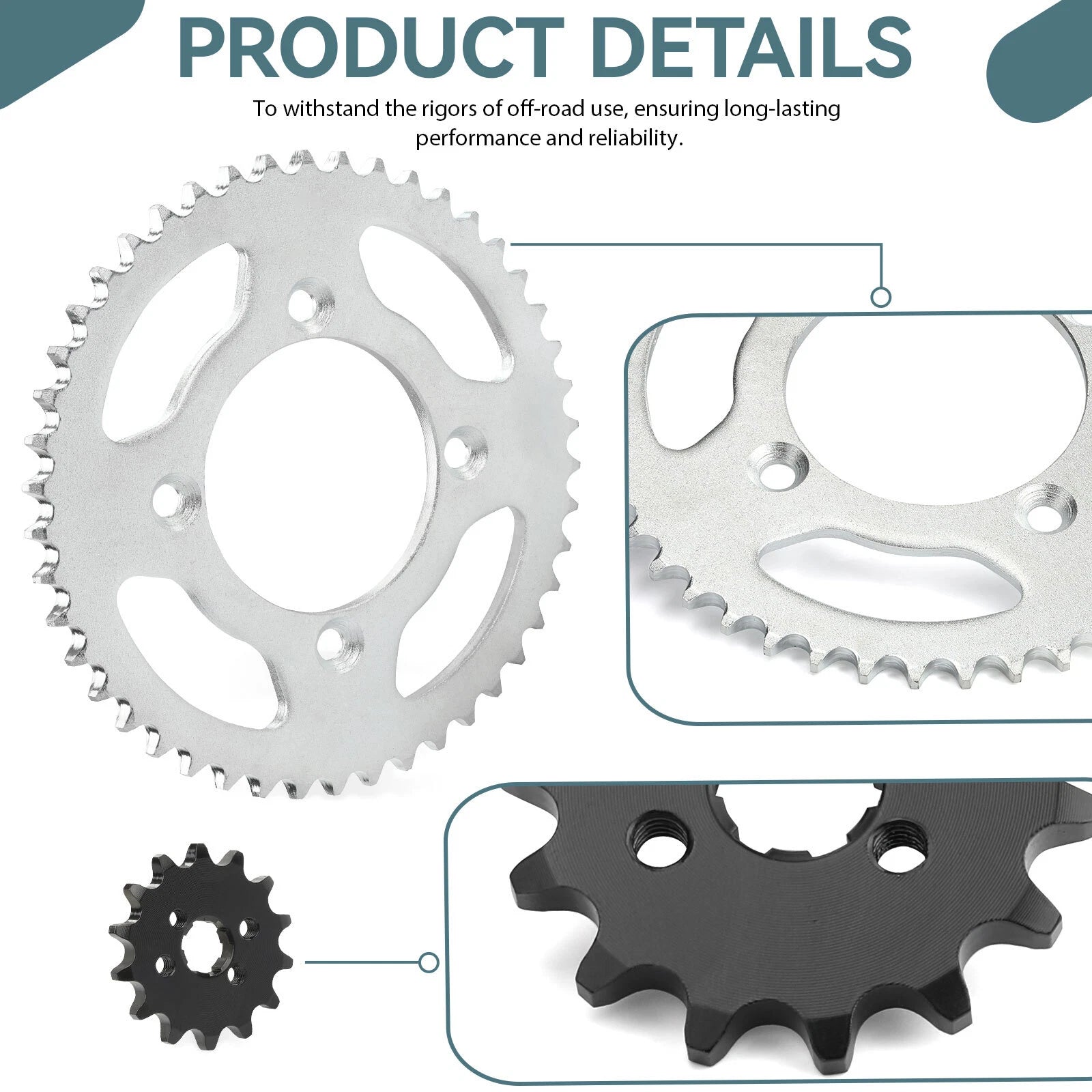 Drive Chain & Sprockets Kit for Honda XR80R (1985–2003) CRF80F (2004–2013) 420VM-X
