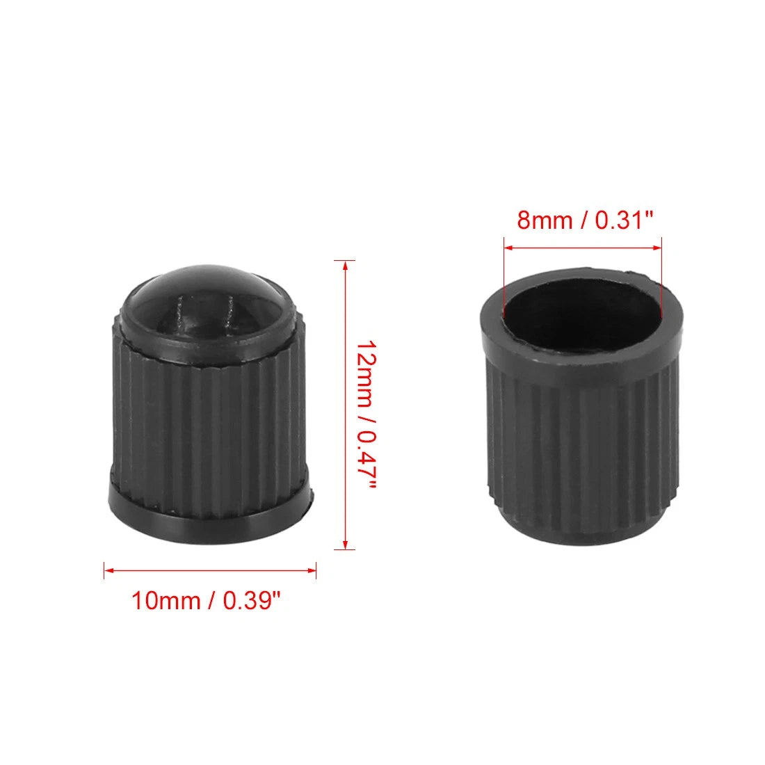 Tyre Stem Valve Caps Set with Rubber O Ring for Universal Car Bike (any)