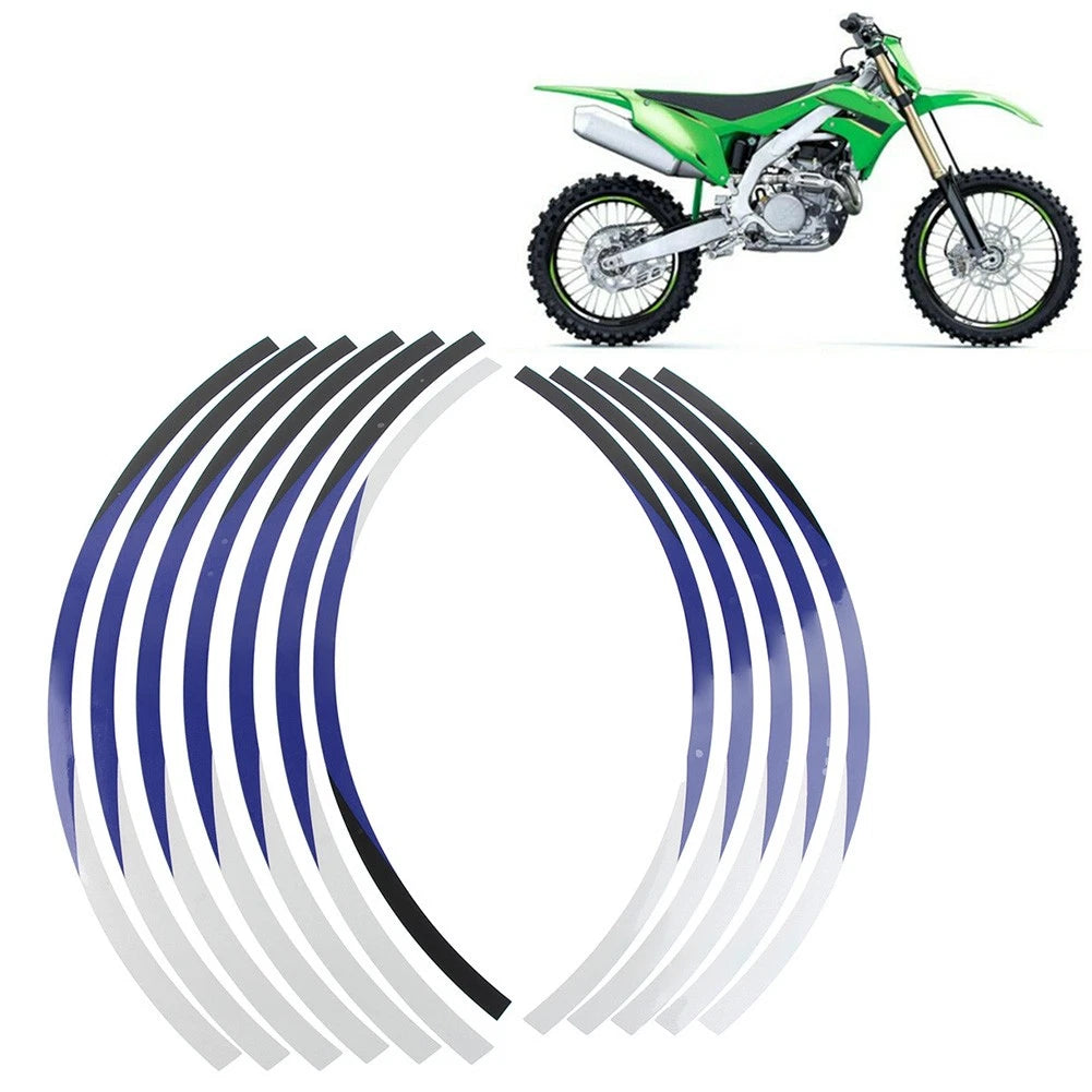 Wheel Edge Strip Tape Decals for Kawasaki KX 450 (2020–2021) Blue
