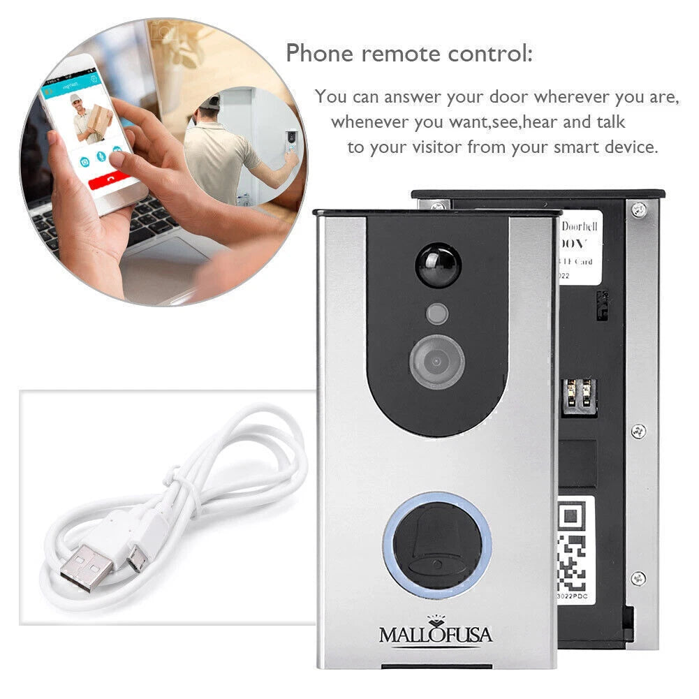 Wi-Fi Video Doorbell Camera for Wireless Installation (Battery Powered)