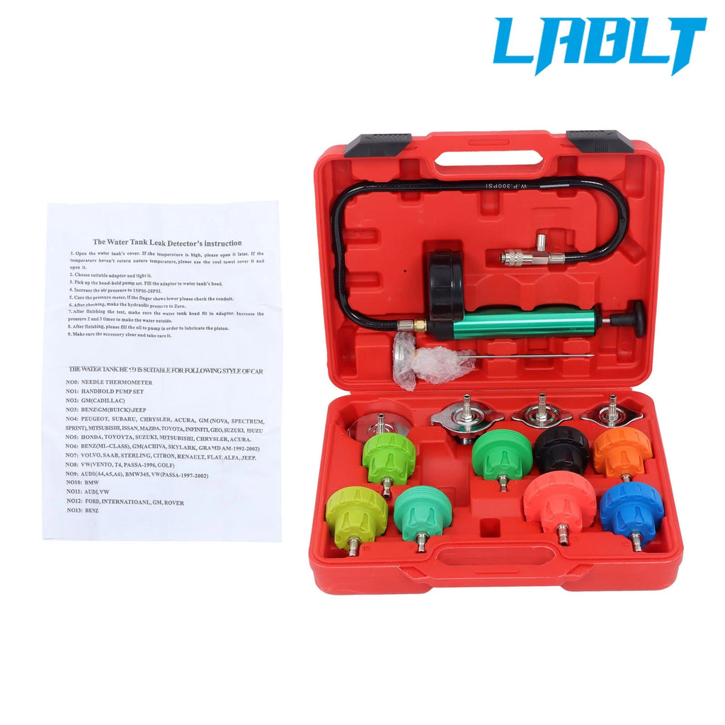 14PCS Coolant Radiator Pressure Tester for Cooling System Leak Detection