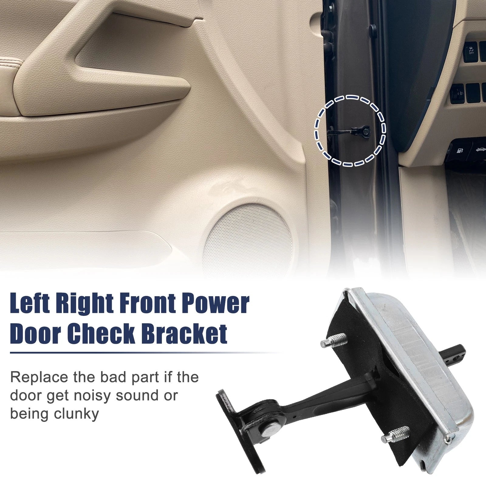 Door Check Stop Front Left Right Replacement for Chevrolet Express GMC Savana (2003–2016)