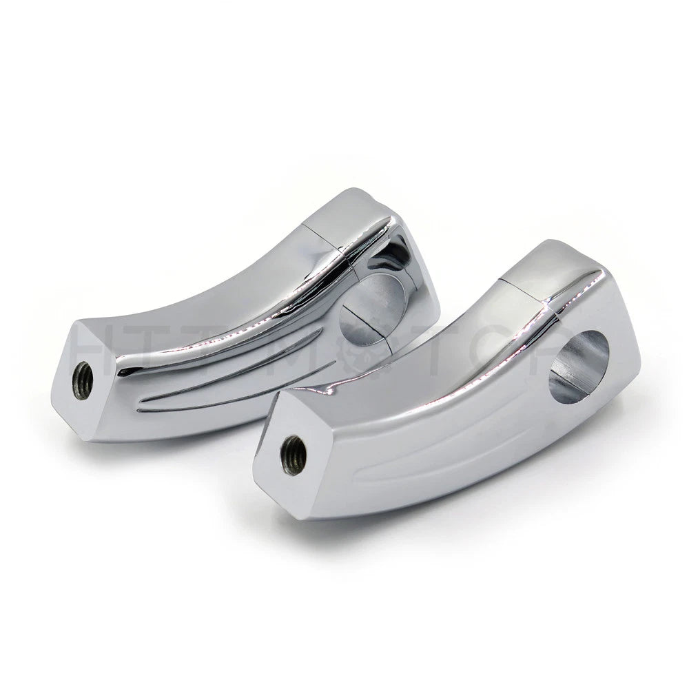 Pair of 3.5" Chrome Handlebar Risers for Motorcycle (25mm, 1")