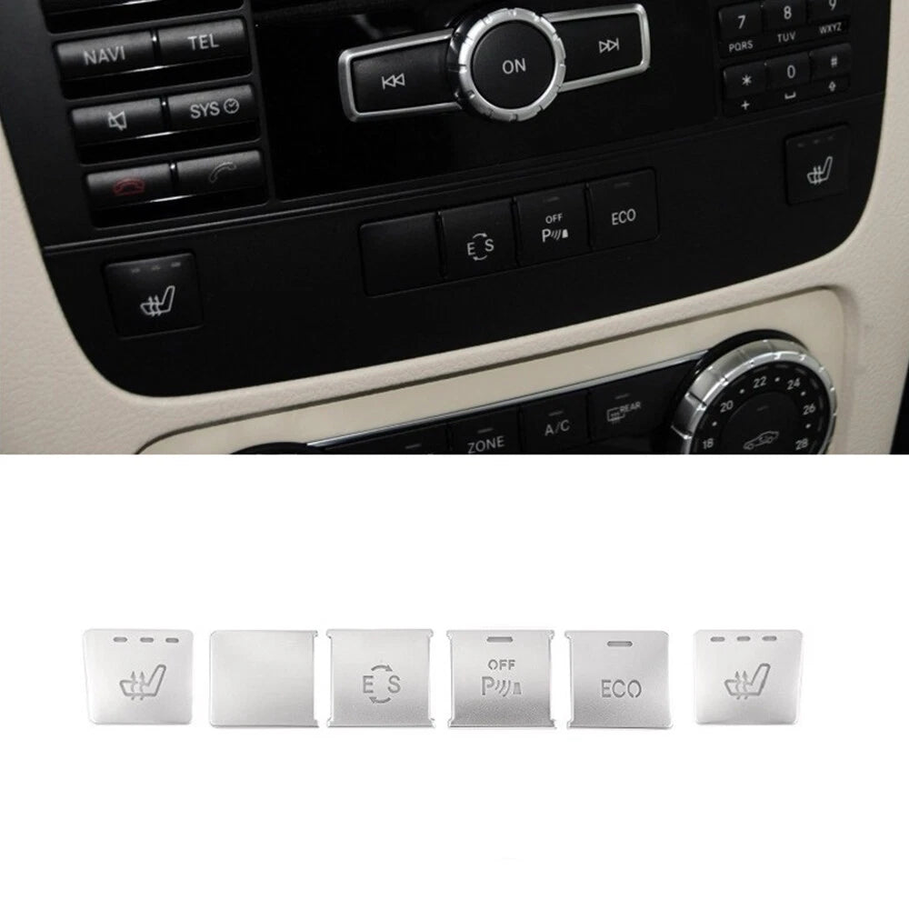 6X CD Panel Function Switch Cover Trim for Mercedes Benz GLK X204 (2010–2015)