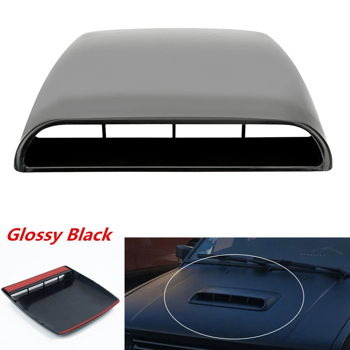 Universal Car Bonnet Hood Air Flow Intake Scoop Vent Cover with Adhesive