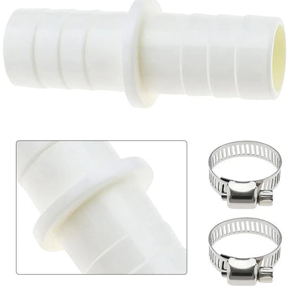 Drain Pipe Connector for Washing Machine with 2 Hose Clamps