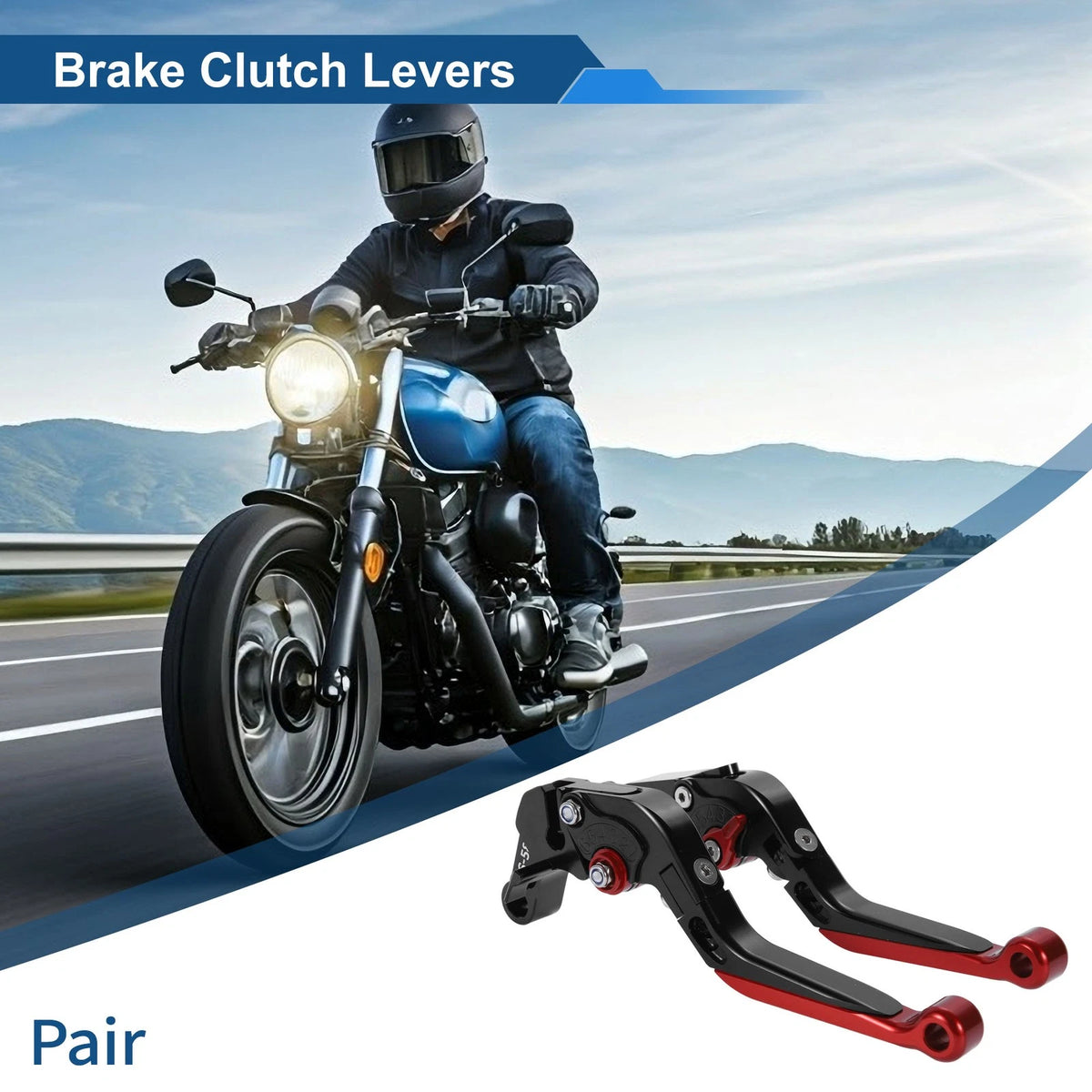 Short/Long Brake Clutch Levers for Aprilia RS660 (2020–2025) Black Red End