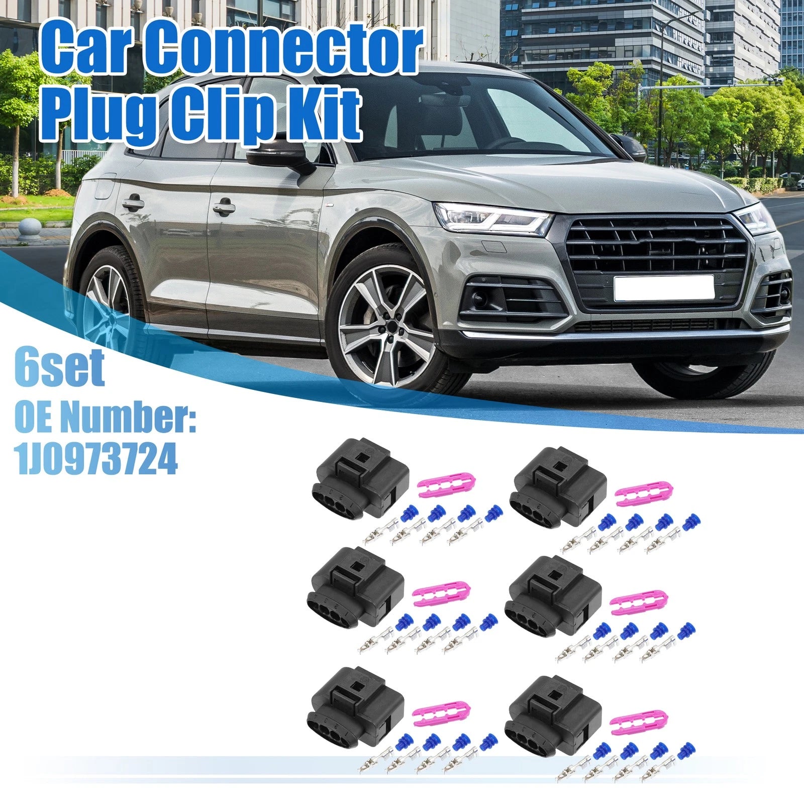 6 Set 4 Pin Ignition Coil Connector Set for VW Audi (1999–2009)