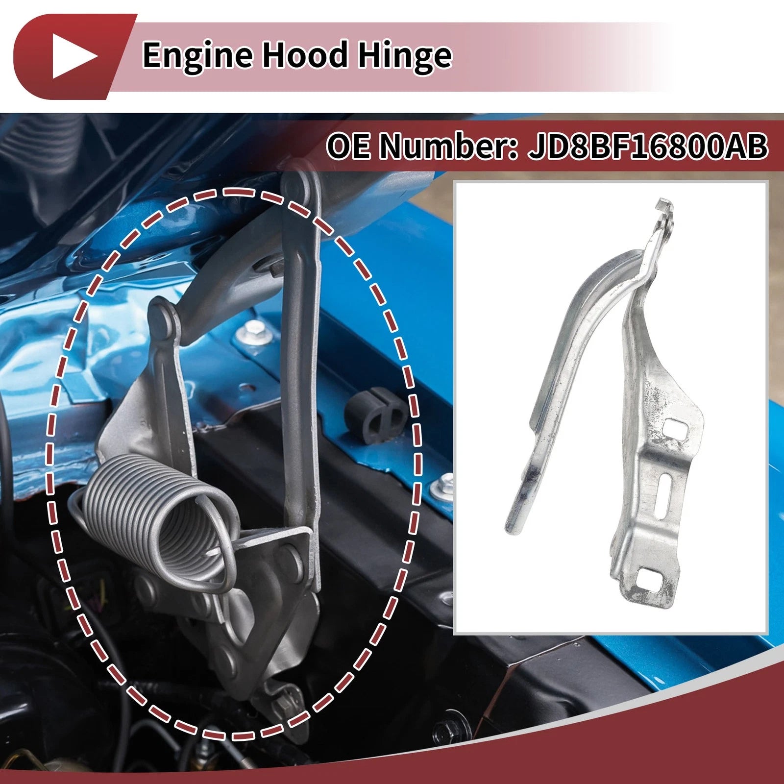 Hood Hinge Replacement for Ford Escort 2019 Right Side Engine Cover