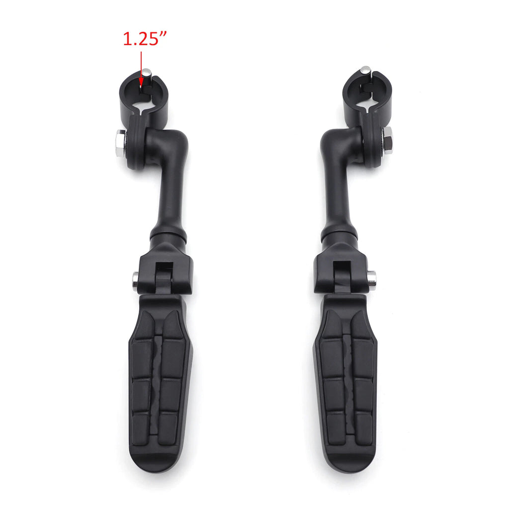 Saddle FootPeg 4.5" Footrest for Harley (1.25" Engine Guard, Black)
