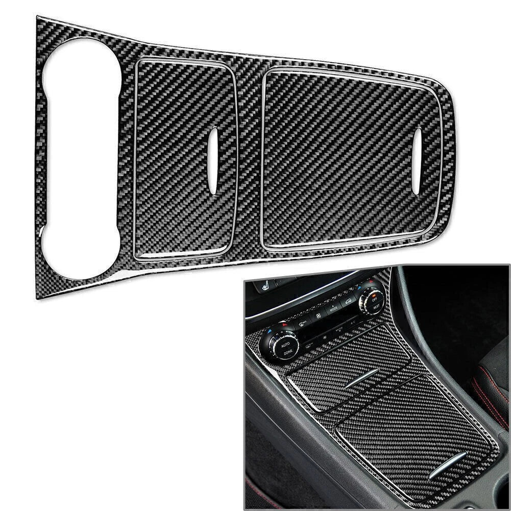 3X Carbon Fiber Interior Center Console Trim for Benz A Class W117 (2013–2018)