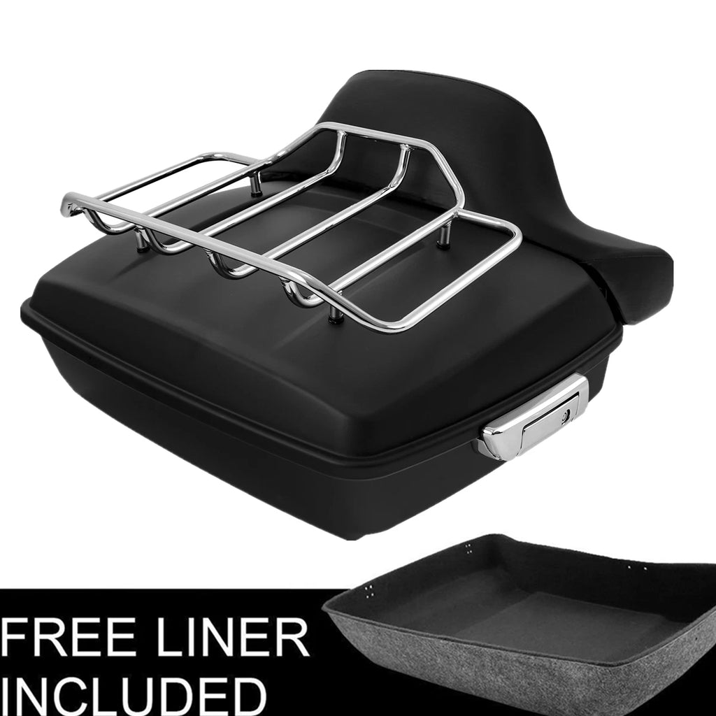 Matt Chopped Trunk Top Mount Rack Backrest Pad for Harley Touring (2014–2025)