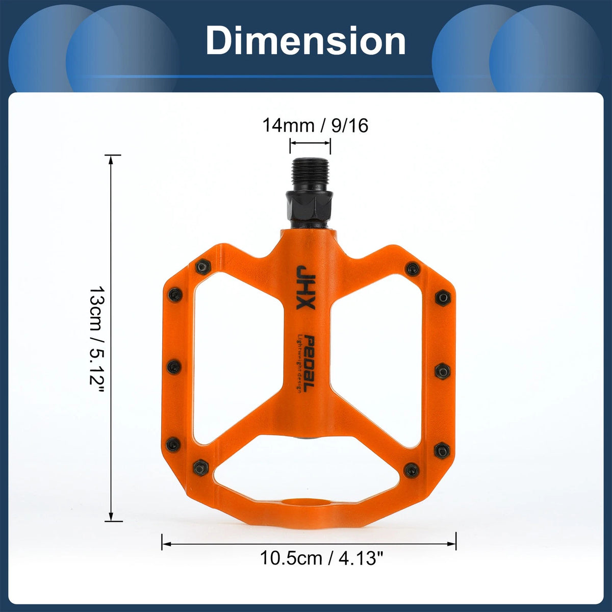 Cycling Bike Pedals 9/16 Nylon Replacement for Road Mountain BMX MTB (Orange)