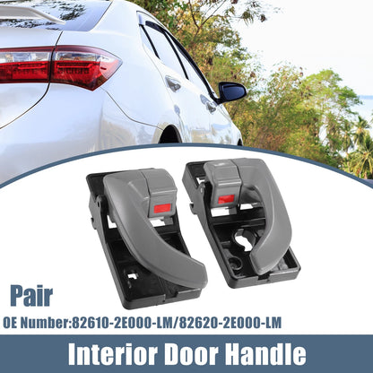 Interior Door Handle Pair Left Right Black Gray for Hyundai Tucson (2005–2009)