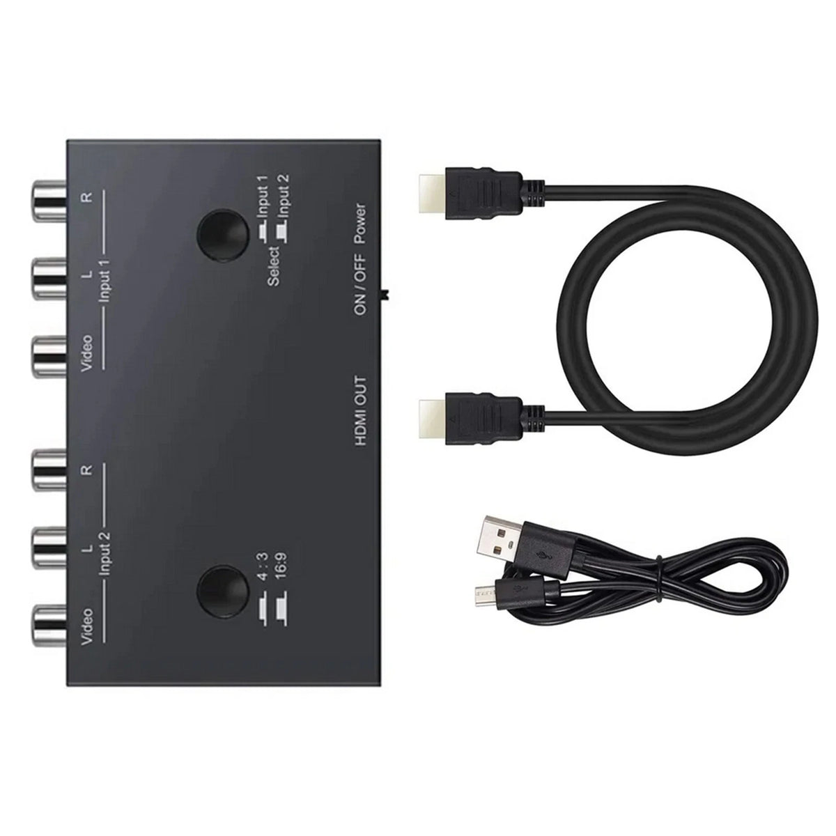 2 Port AV to HDMI Converter for (2010–2023)